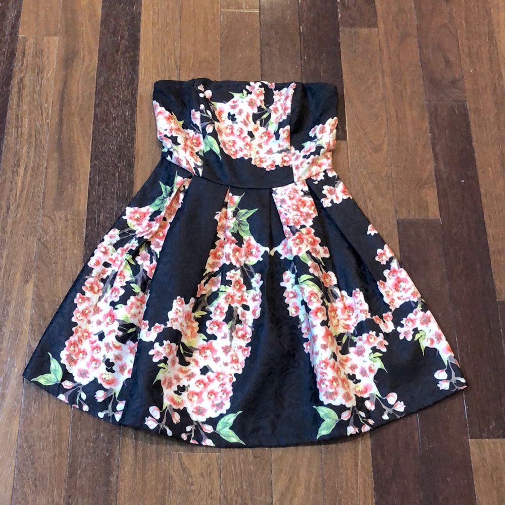 Floral Strapless Dress